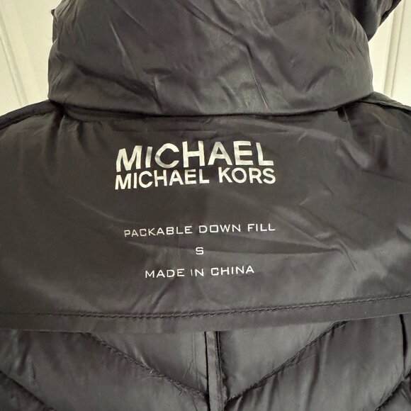 Michael Kors Packable Down Black Puffer Jacket, Size Small - Picture 6 of 10